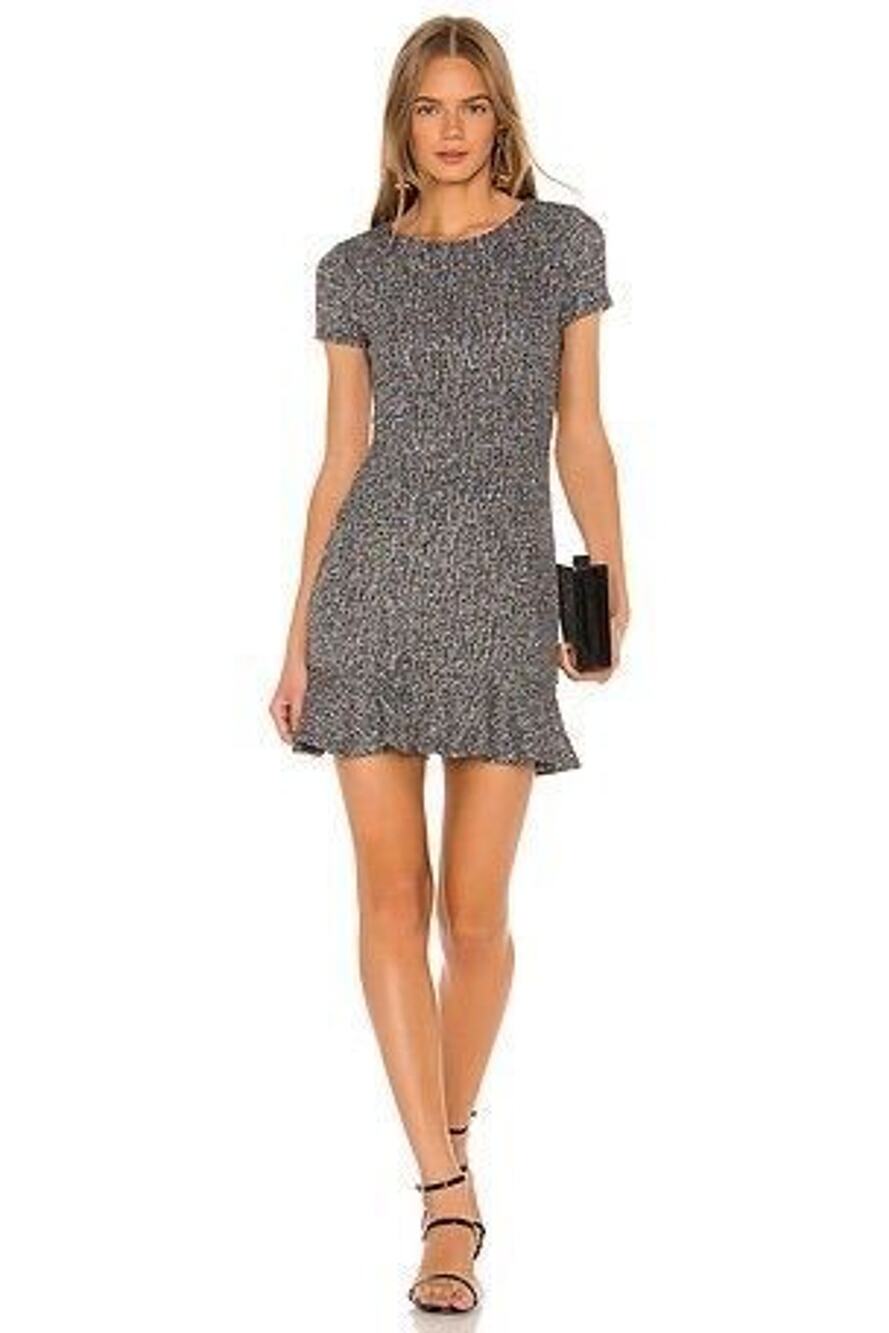 Lovers + Friends Shelly Ruffle Mini Dress Black White XXS